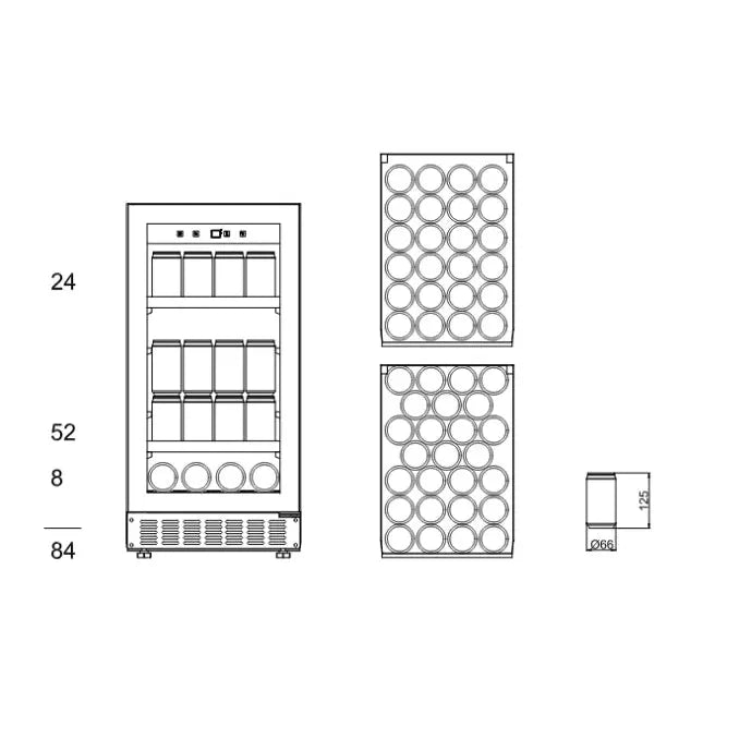 mQuvée - 400mm - Undercounter Drinks Fridge - BeerServer40 - Anthracite Black