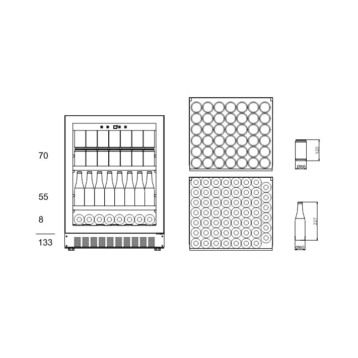 mQuvée - 600mm - Undercounter Drinks Fridge - BeerServer60 - Anthracite Black