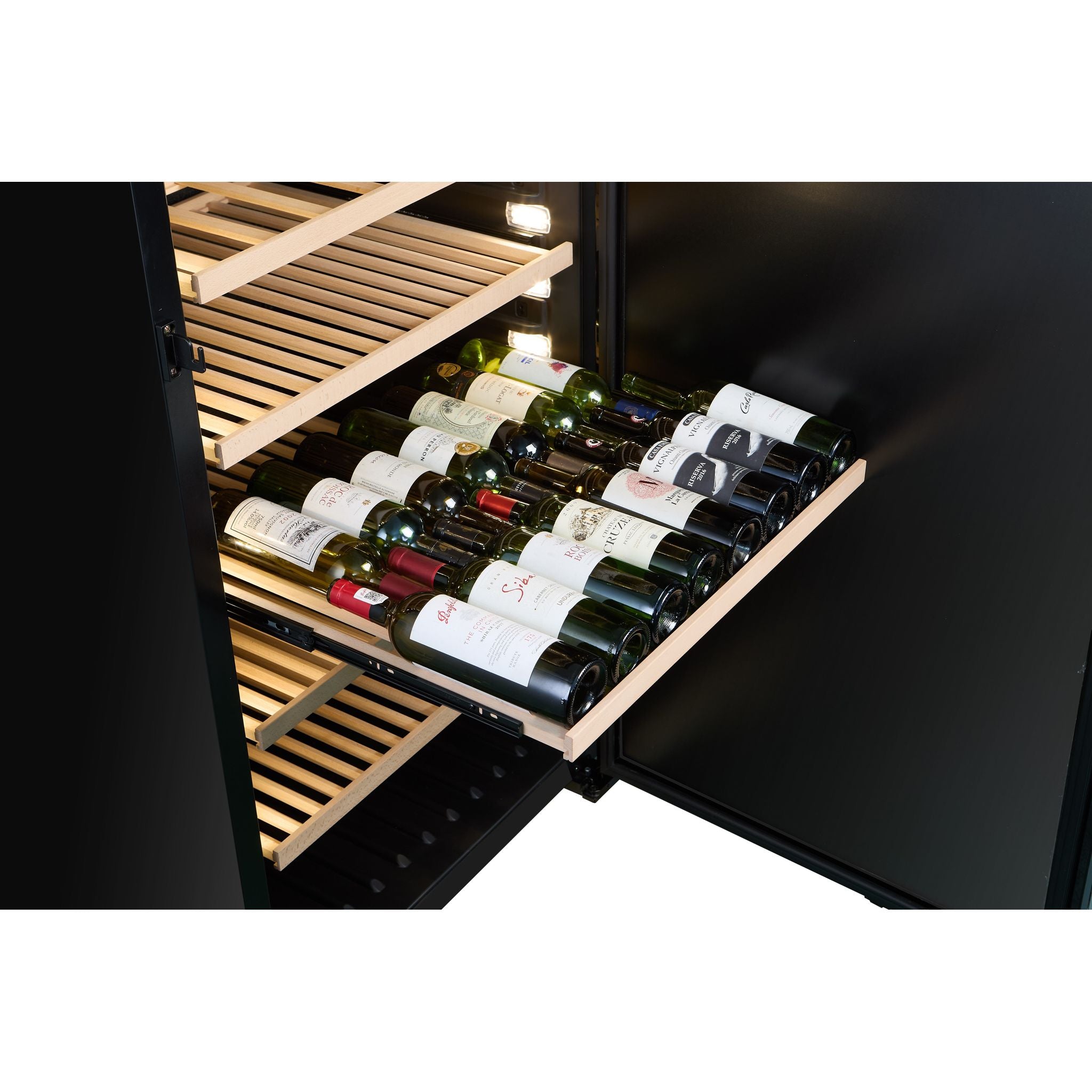 CELLA - 249 Burgundy Bottle - Ageing Wine Cabinet - Full Shelves - W300S-BLACK