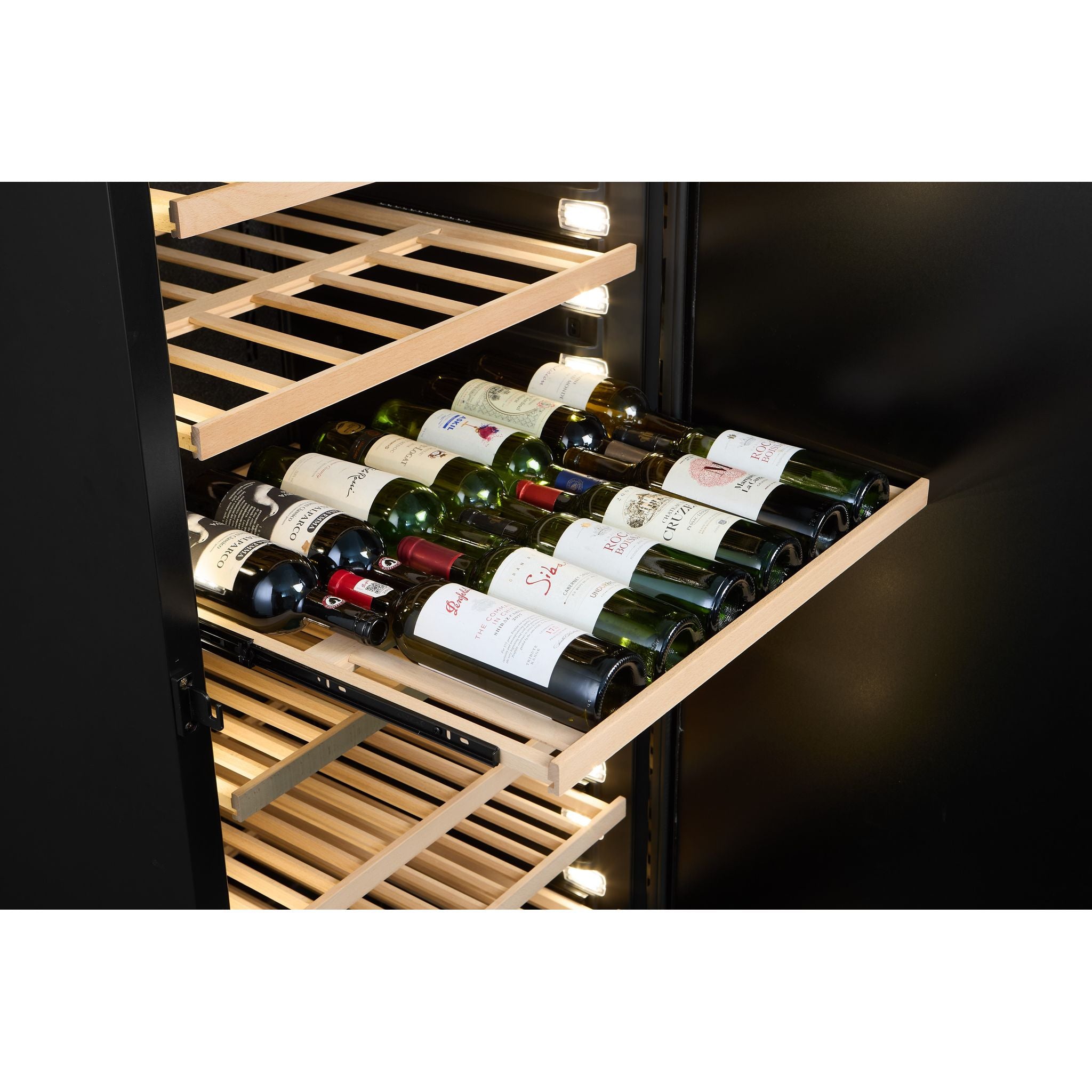 CELLA - 249 Burgundy Bottle - Ageing Wine Cabinet - Full Shelves - W300S-BLACK