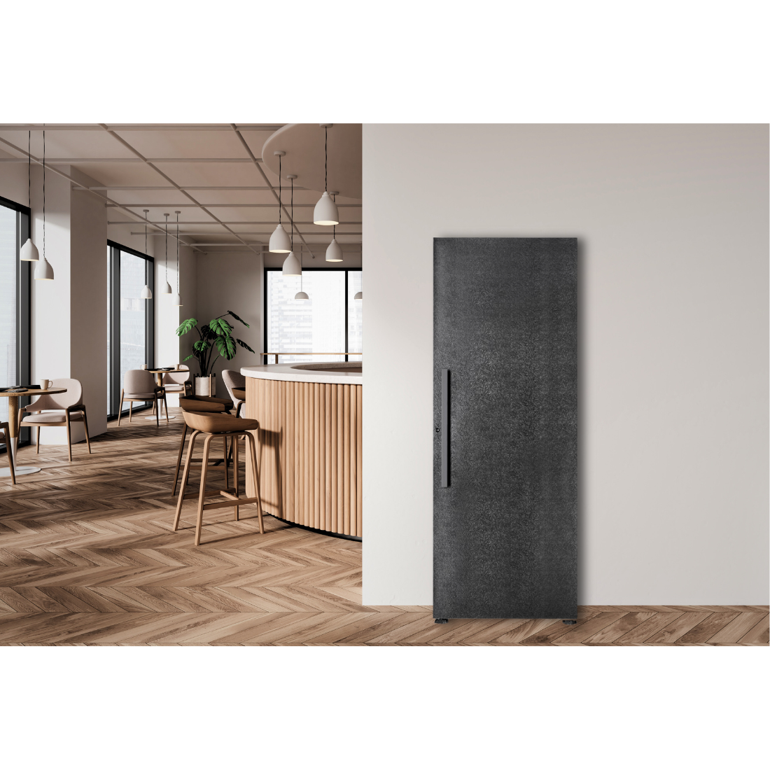 CELLA - 249 Burgundy Bottle - Ageing Wine Cabinet - Full Shelves - W300S-BLACK