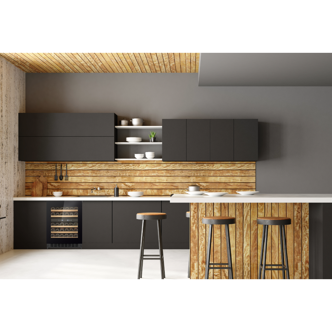 CELLA - 600mm Handleless - Undercounter Wine Cooler - Dual Zone - W34B-TO