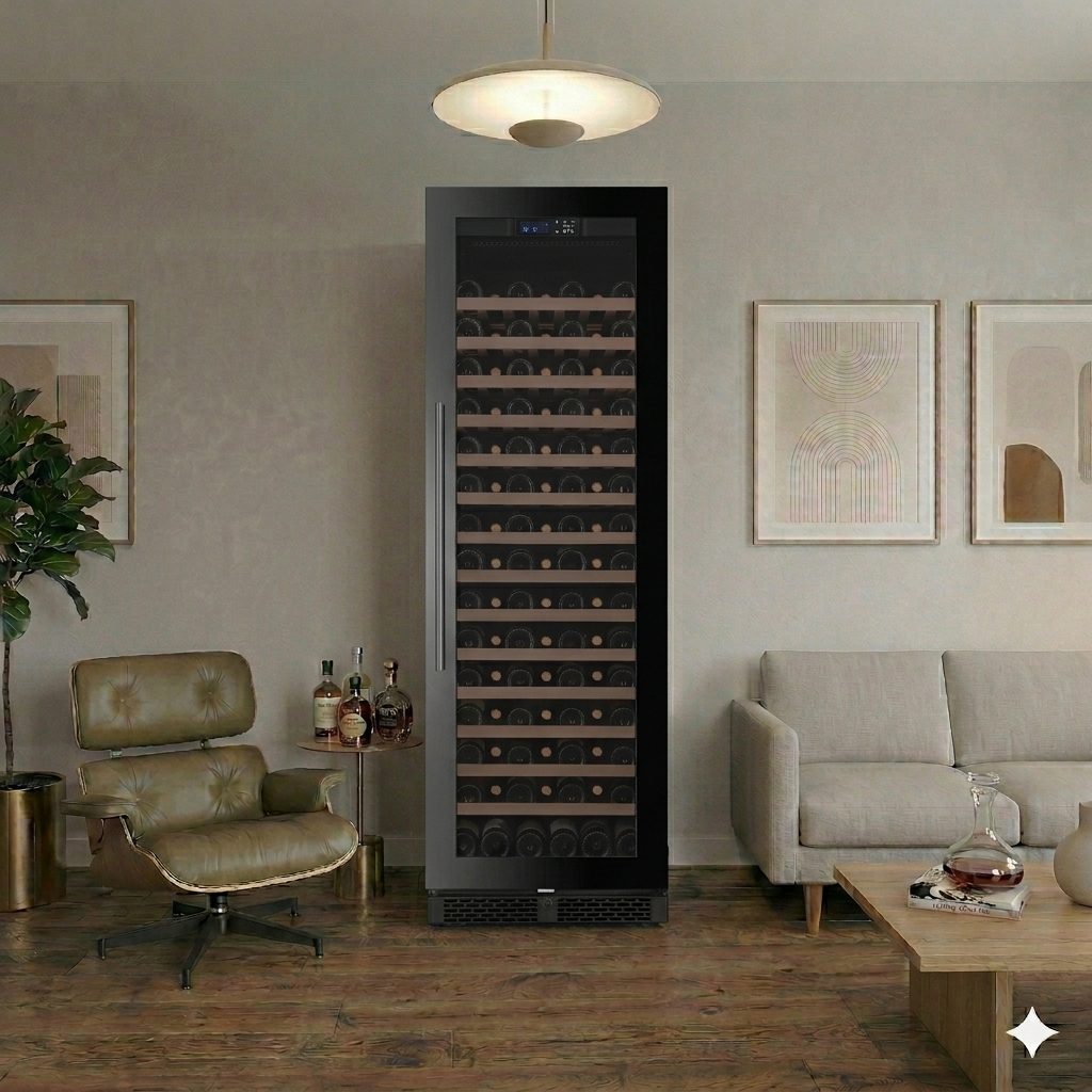 ClimaVin - Noir166 - 110 Bottle - Single Zone Wine Fridge - Built in or Freestanding