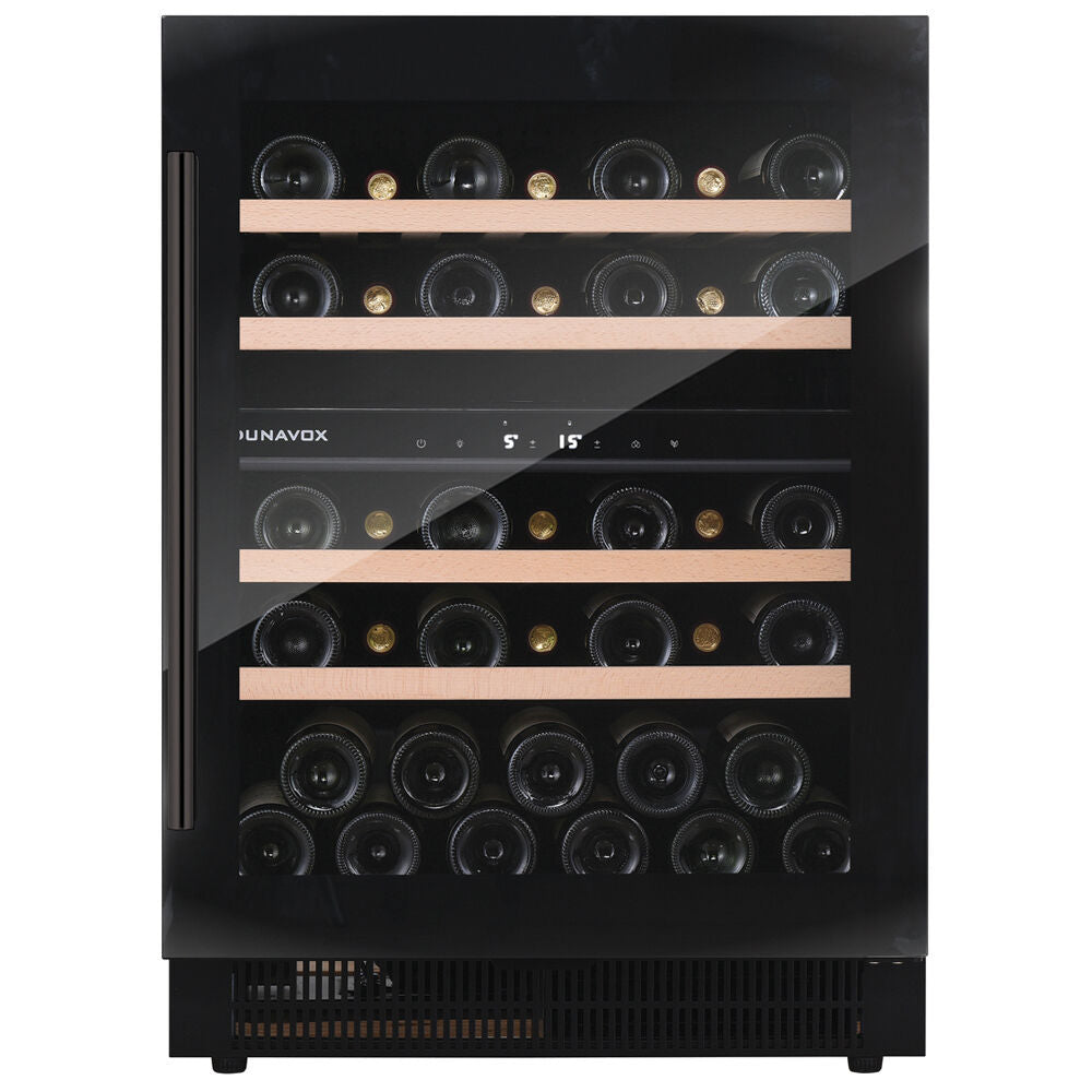 Dunavox FLOW-39 - 600mm Dual Zone - 39 Bottle - Built In Undercounter Wine Fridge - DAUF-39.121DB