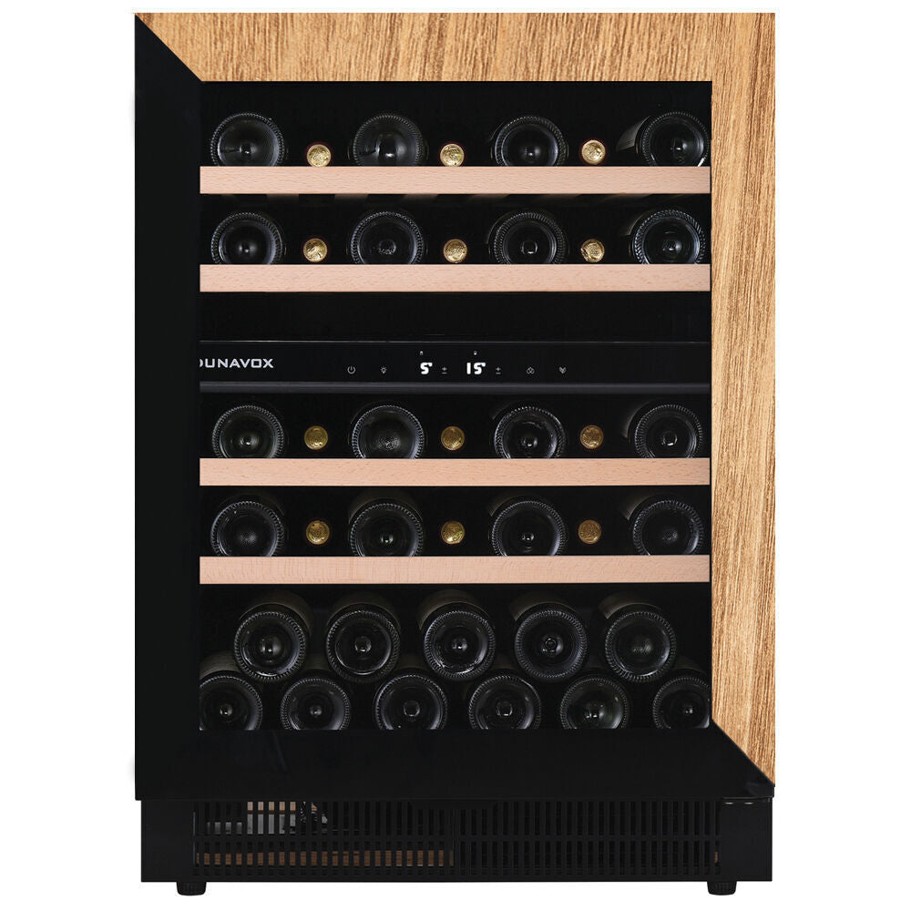 Dunavox - 600mm Dual Zone - 35 Bottle - Fully Integrated Undercounter Wine Cooler - DAUF-39.119DOP.TO
