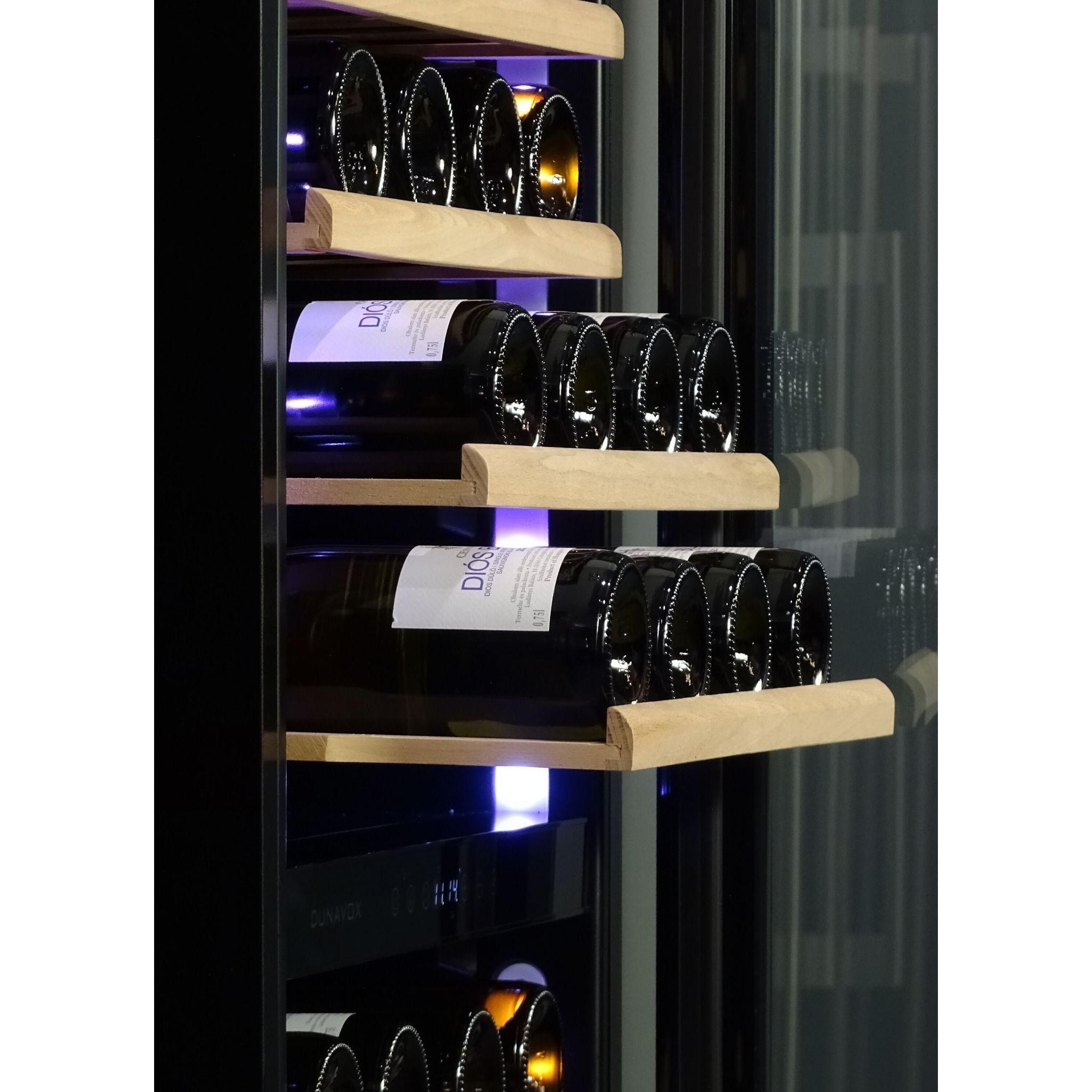 Dunavox GRANDE-108 - 600mm - Dual Zone - 108 Bottle - Built In / Freestanding - Shallow Depth- Tall Wine Cooler -DX-108.330DB
