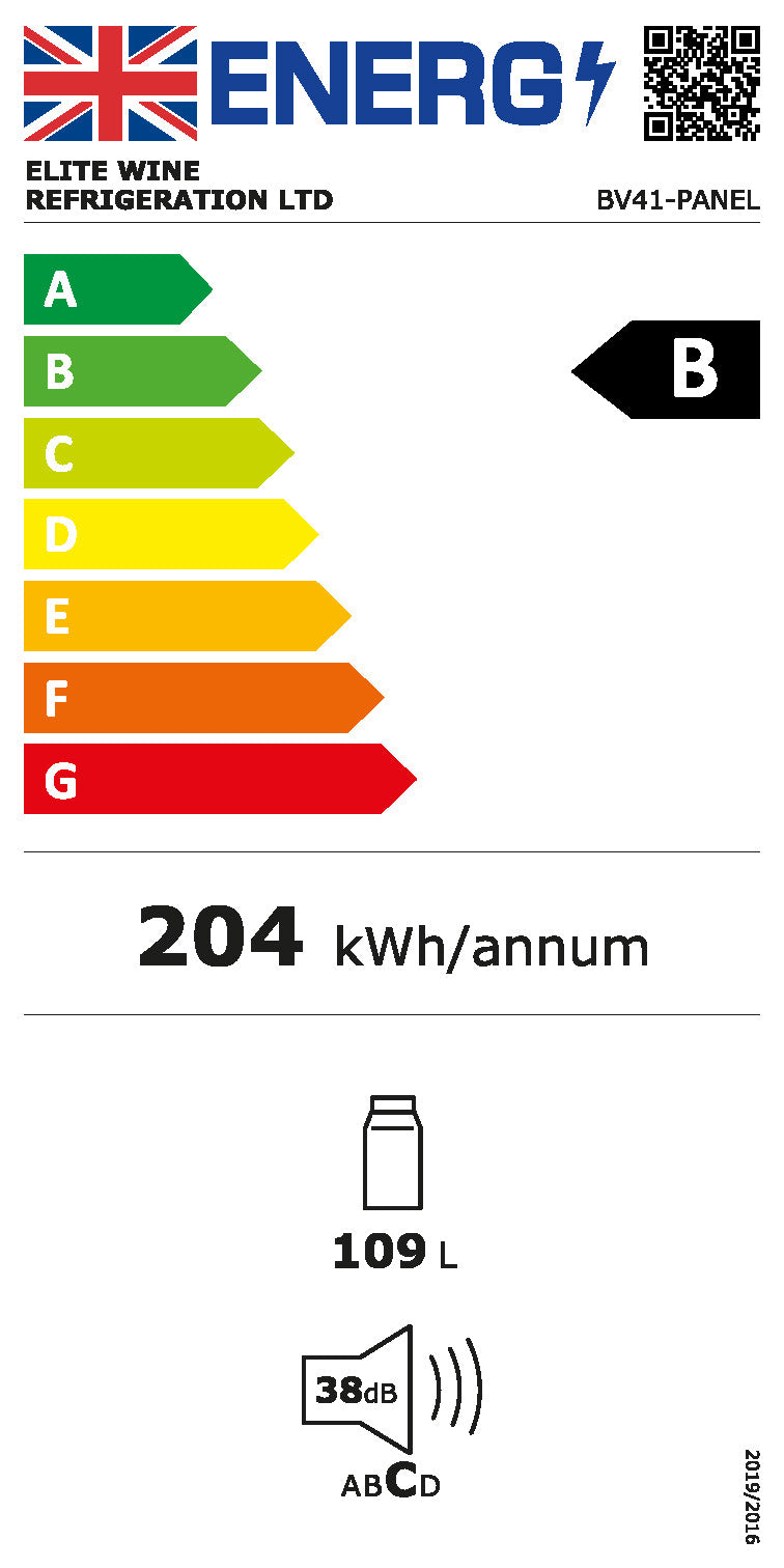CELLA - Fully Integrated Drinks Fridge - Panel Ready - 109L - BV41-PANEL
