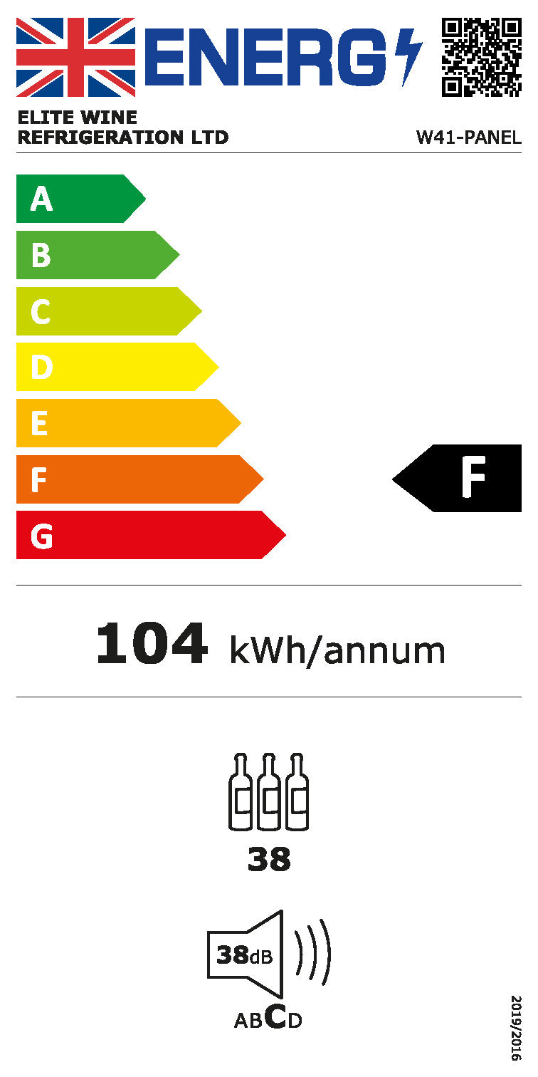 CELLA - Fully Integrated Wine Fridge - Panel Ready - 38 Bottle - W41-PANEL