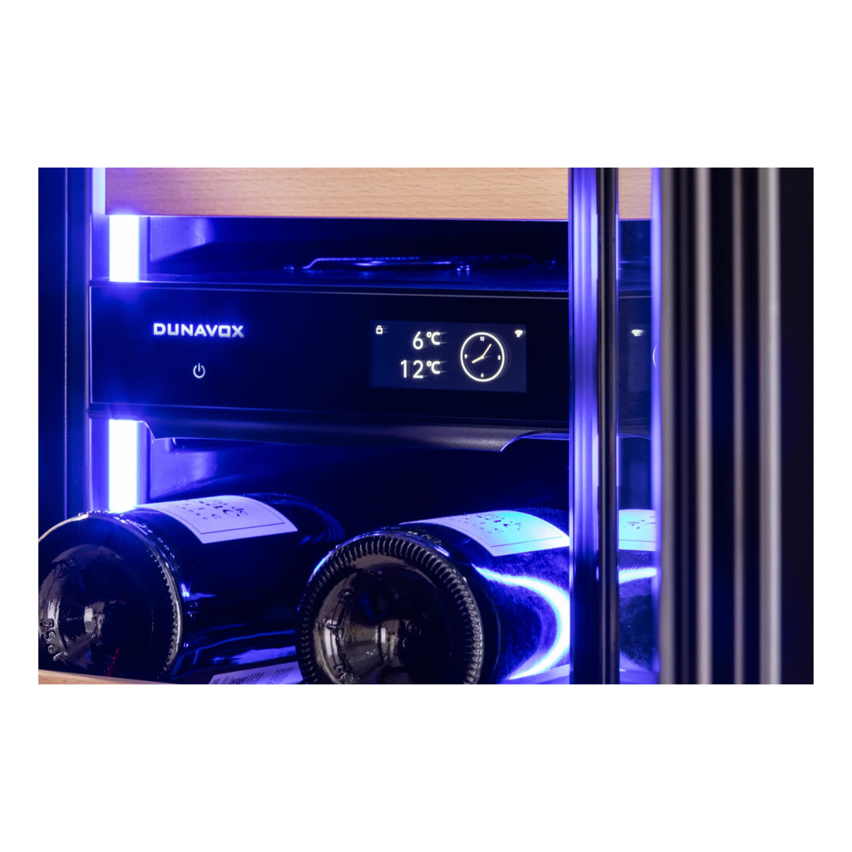 Dunavox FLOW-16 - 300mm Dual Zone - 17 Bottle - Built In / Freestanding Wine Cooler - DAUF-16.64DBH