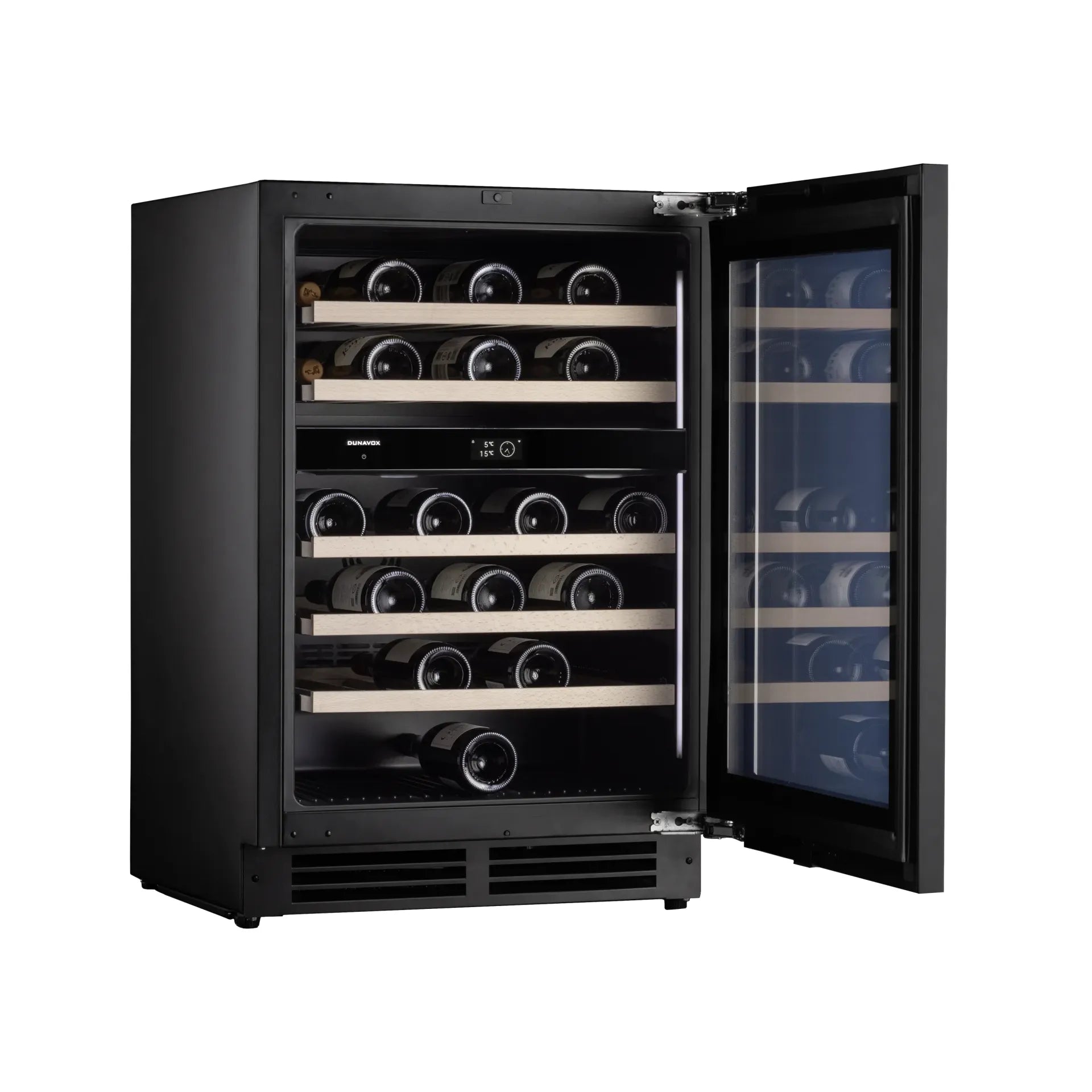 Dunavox FLOW-41 - 600mm Dual Zone - 41 Bottle - Built In Wine Cooler - DAUF-41.146DBH 88cm height