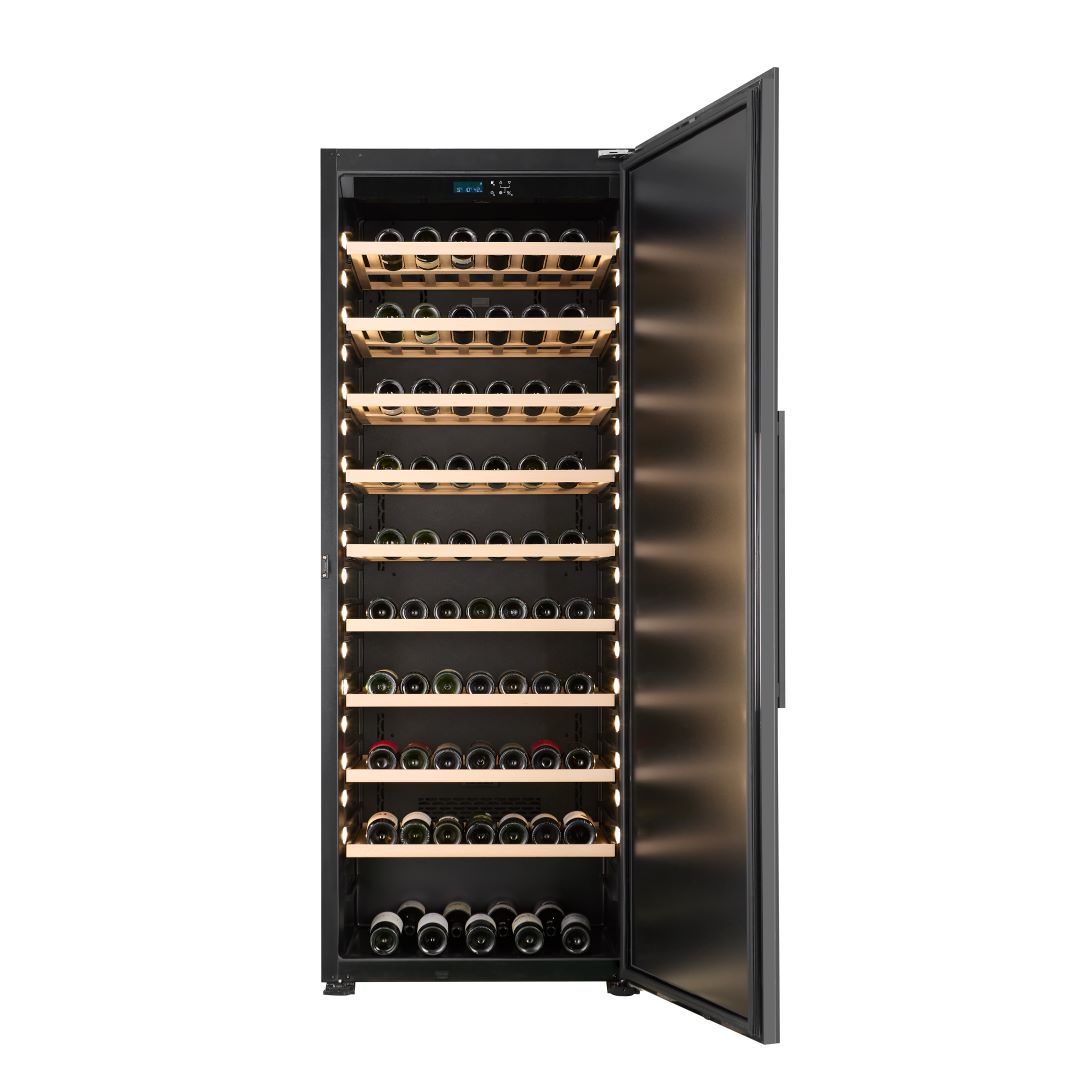 CELLA - 249 Burgundy Bottle - Ageing Wine Cabinet - Full Shelves - W300S-BLACK