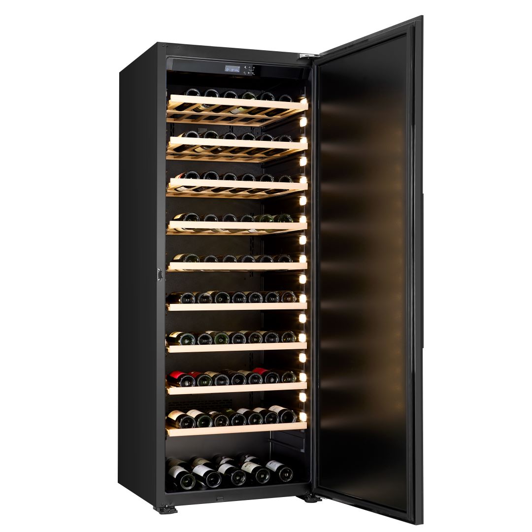 CELLA - 249 Burgundy Bottle - Ageing Wine Cabinet - Full Shelves - W300S-BLACK