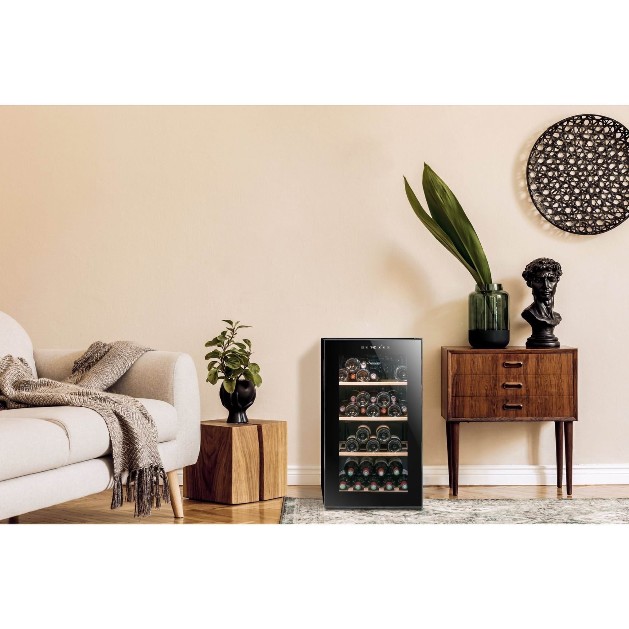 La Sommeliere - 52 Bottle - Freestanding Wine Fridge - LS52BLACK