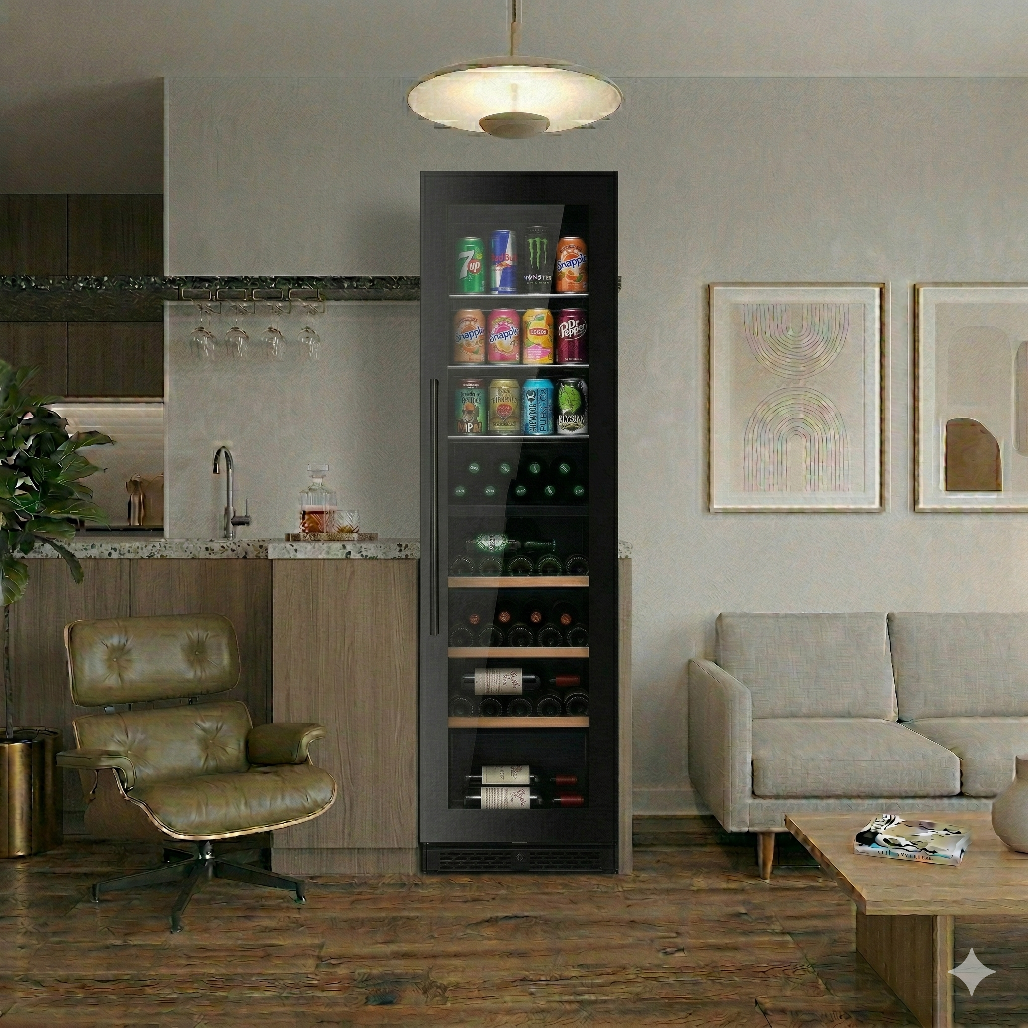 ClimaVin - Noir142 - Dual Zone Shallow Wine/Beverage Fridge - Built in or Freestanding