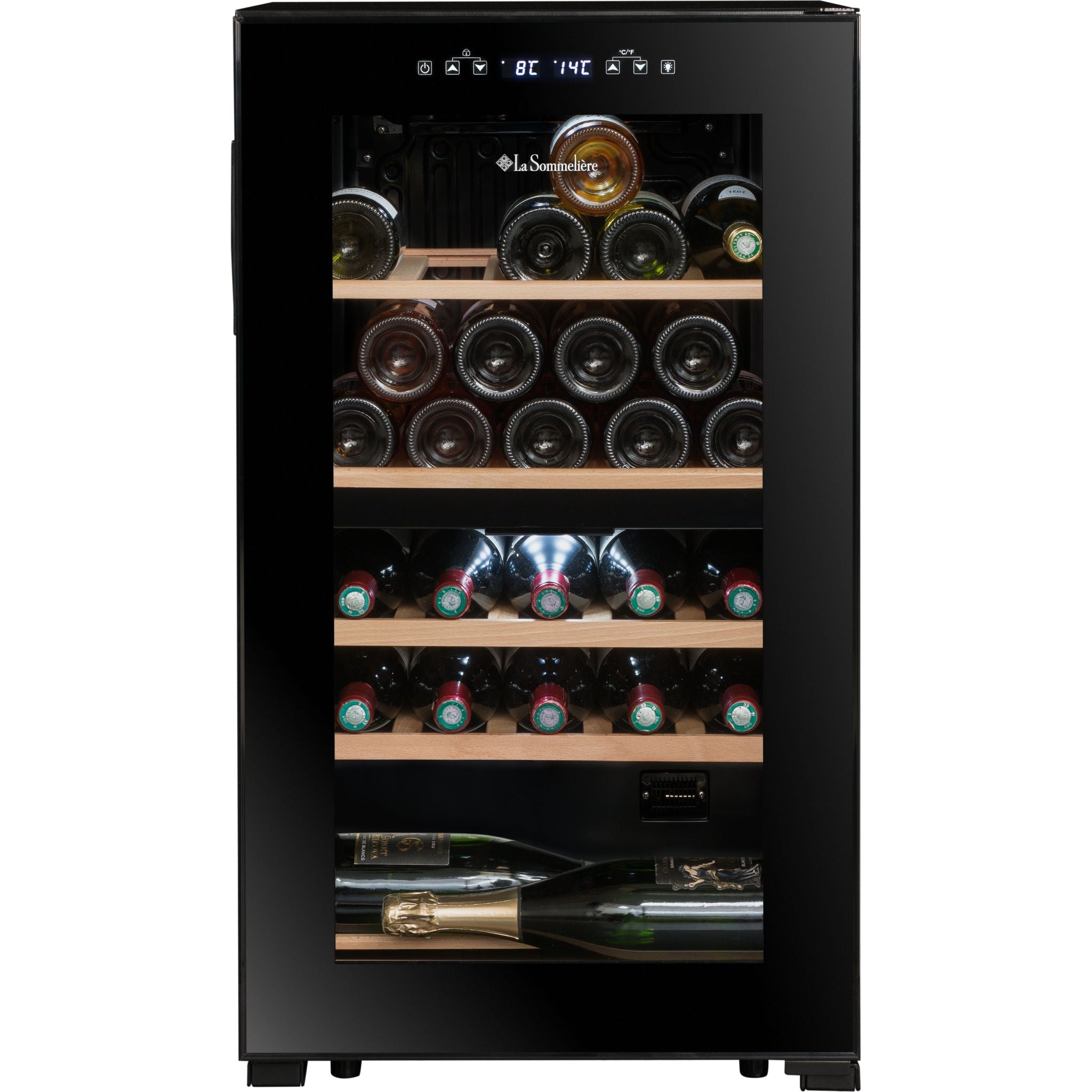 La Sommeliere - Dual Zone - 32 Bottle - Wine Fridge - SLS32DZBLACK