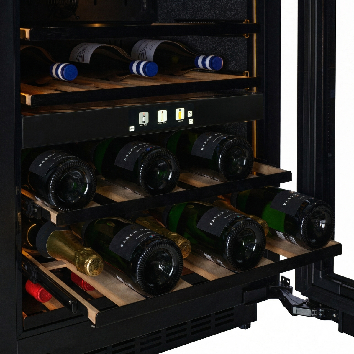 CELLA - 600mm Handleless - Undercounter Wine Cooler - Dual Zone - TFT-W34B-TO
