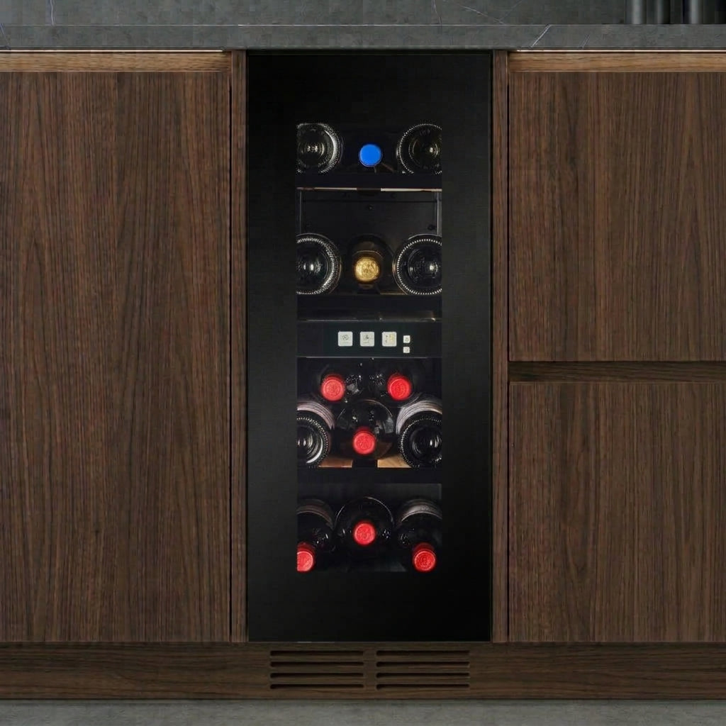 CELLA - 30cm - Handleless Undercounter Wine Cooler - Dual zone - TFT-W18B-TO