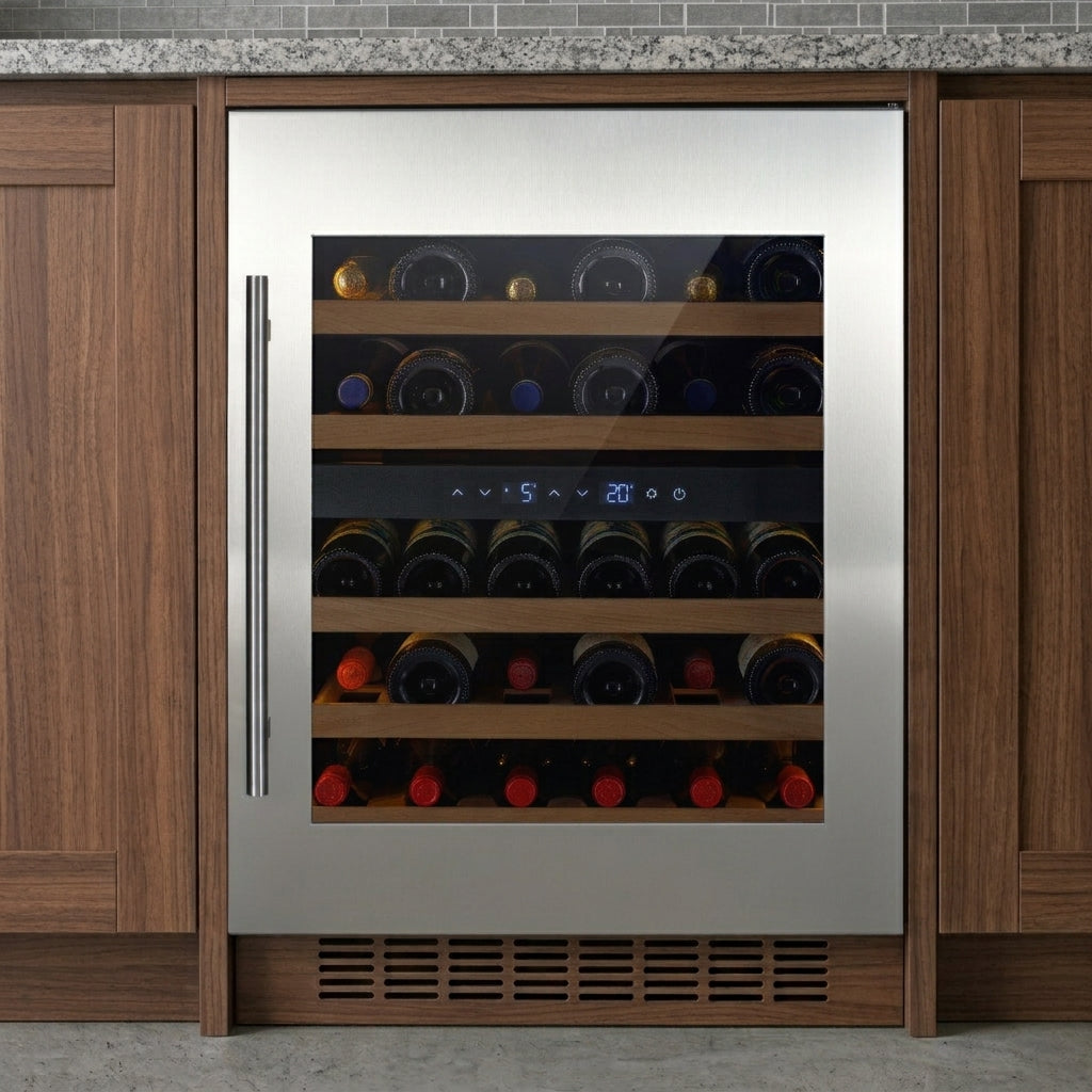 CELLA - 600mm - 36 Burgundy Bottles - Undercounter Wine Cooler - Dual Zone - W34-SSH