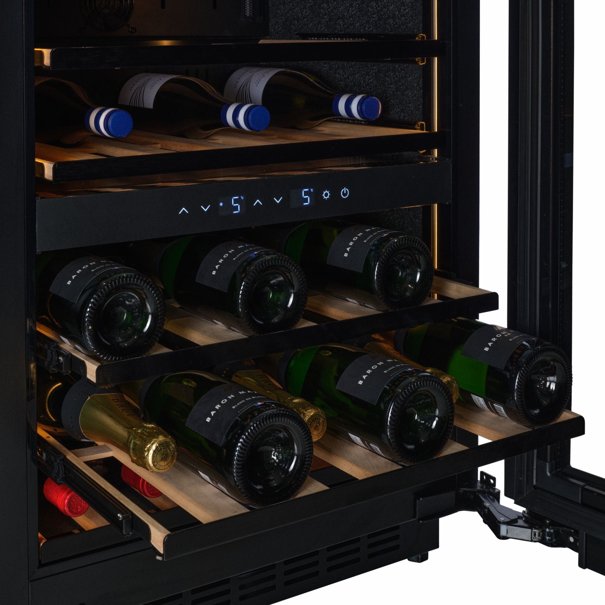 CELLA - 600mm Handleless - Undercounter Wine Cooler - Dual Zone - W34B-TO