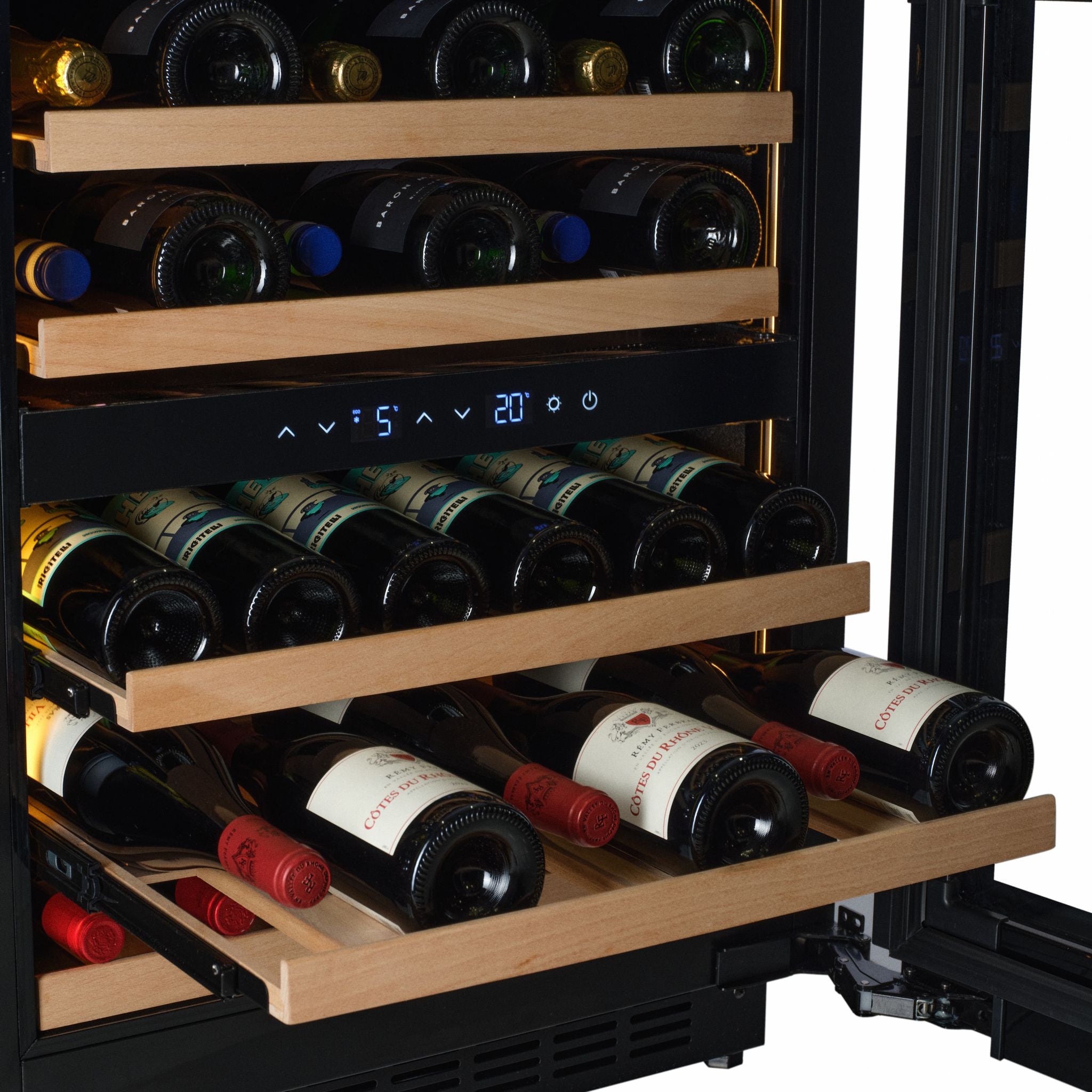 CELLA - 600mm - 36 Burgundy Bottles - Undercounter Wine Cooler - Dual Zone - W34-SSH