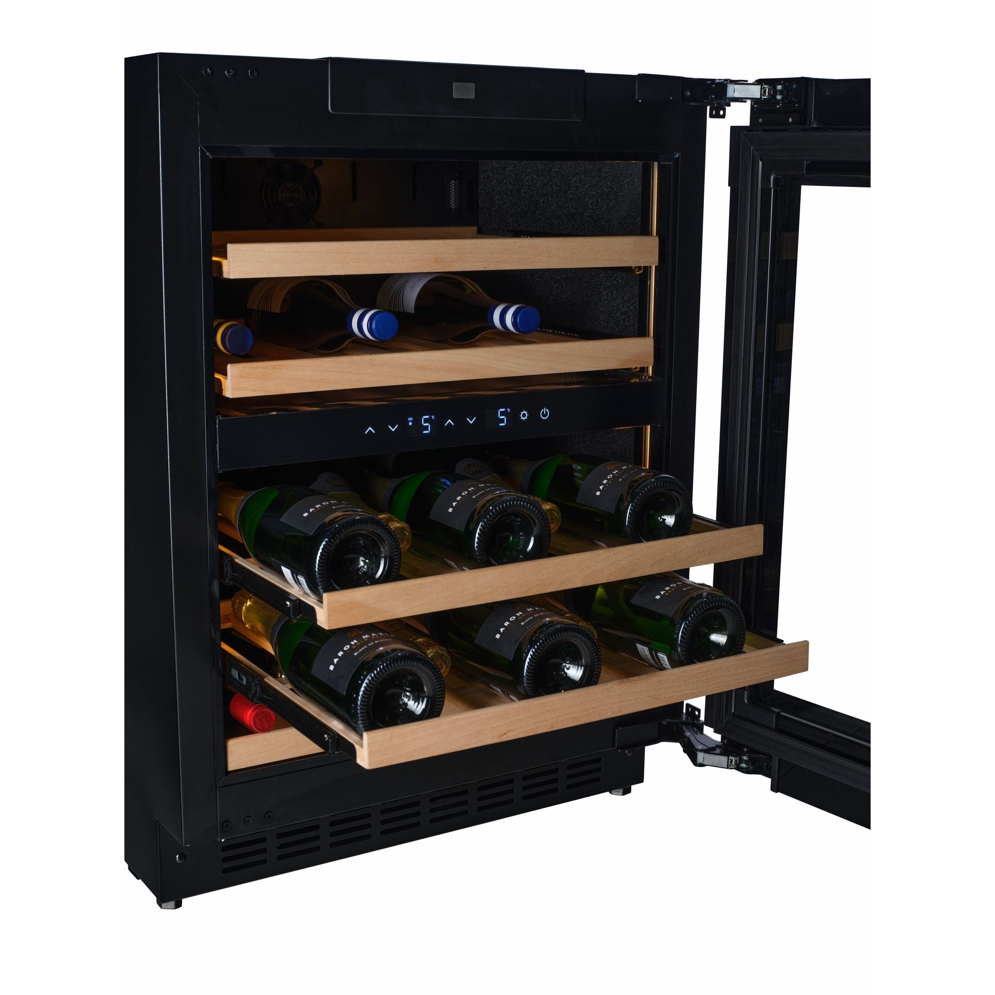 CELLA - 600mm - Undercounter Wine Cooler - Dual Zone - W34-BH