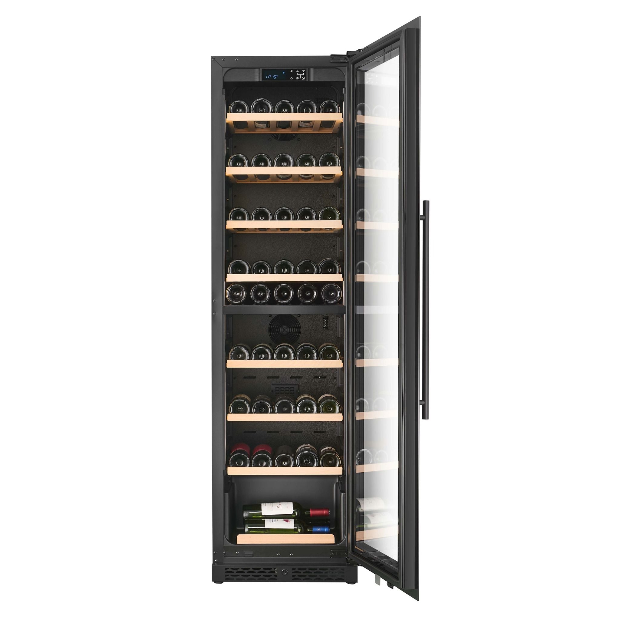 CELLA - 74 bottle Dual Zone Wine Cooler - Shallow Depth - W75D-BLACK