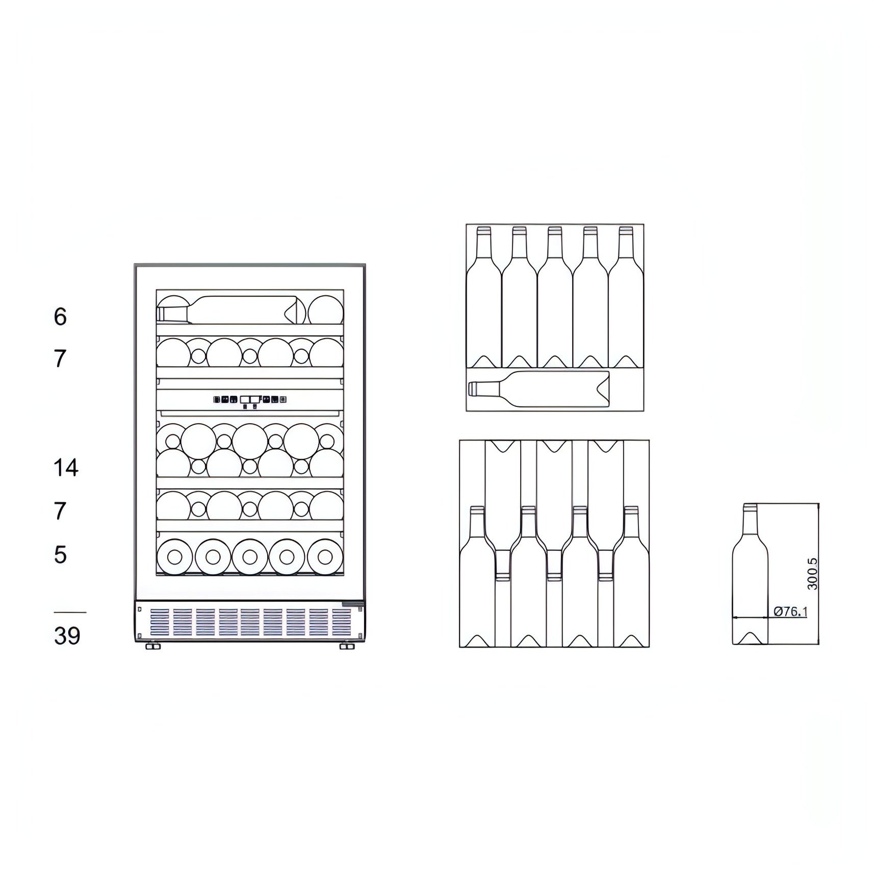 mQuvée - 500mm - Undercounter - WineCave 700 50D Anthracite Black