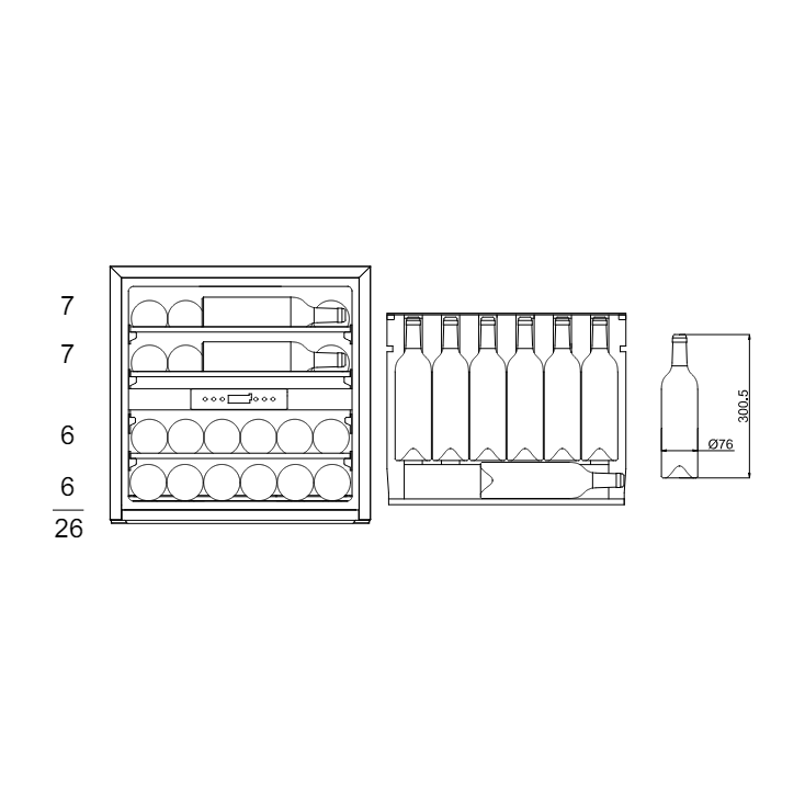 mQuvée - Integrated Wine Cooler - WineKeeper Exclusive - 25D - Push/Pull