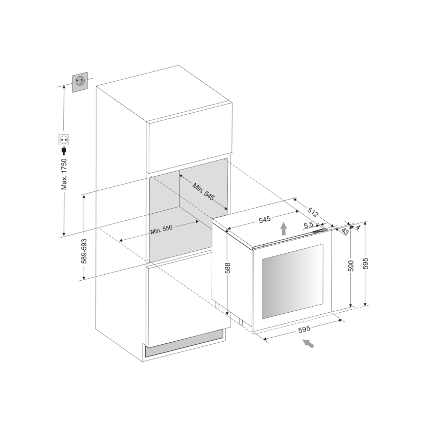 mQuvée - Integrated Wine Cooler - WineKeeper Exclusive - 25D - Push/Pull