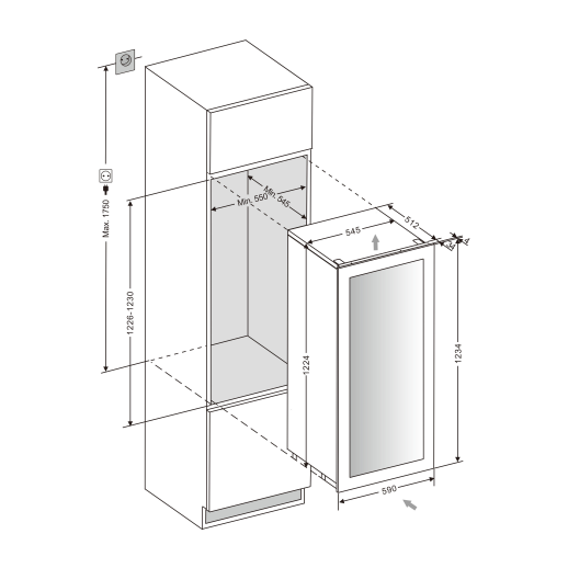 mQuvée - Integrated Wine Cooler - WineKeeper 70D Anthracite Black