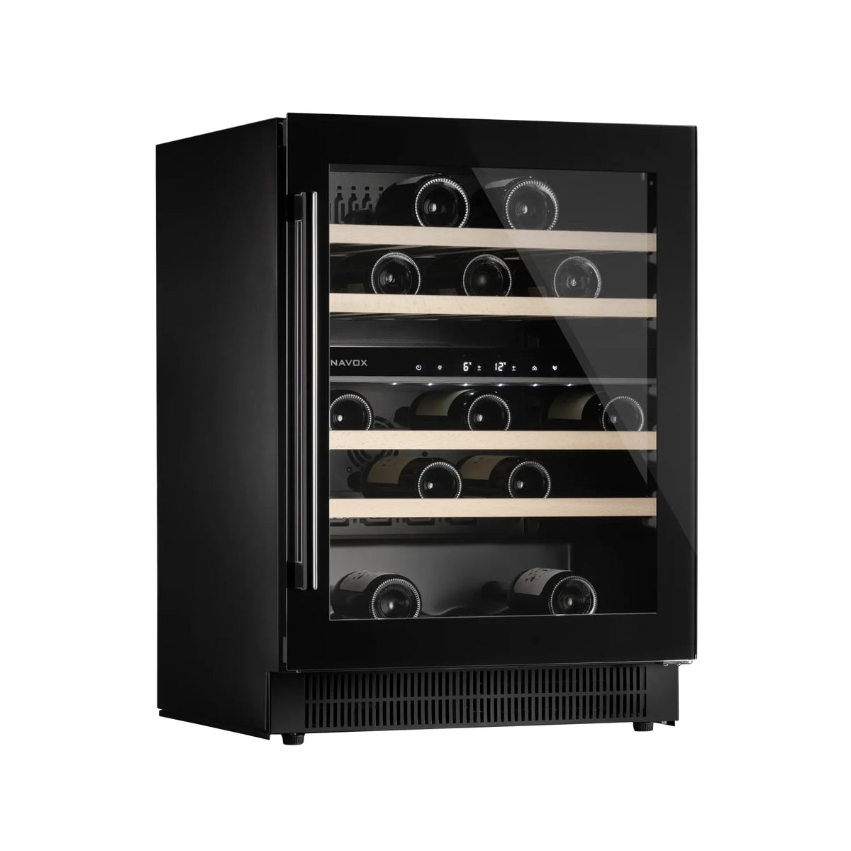 Dunavox FLOW-39 - 600mm Dual Zone - 39 Bottle - Built In Undercounter Wine Fridge - DAUF-39.121DB