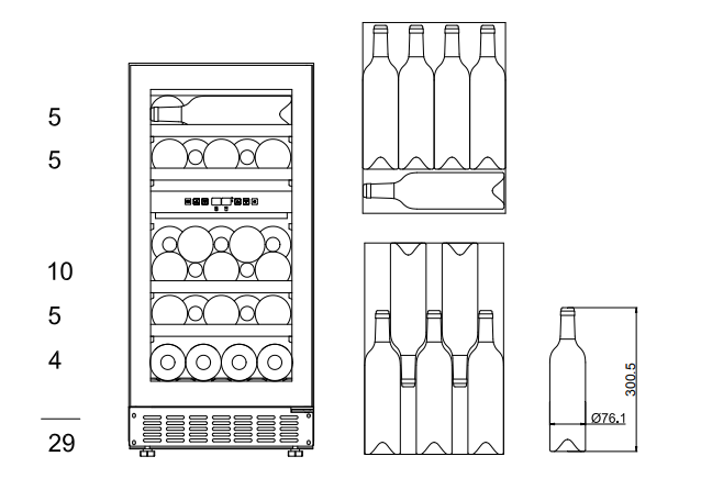 mQuvée - 400mm - Undercounter - WineCave 700 40D All Black
