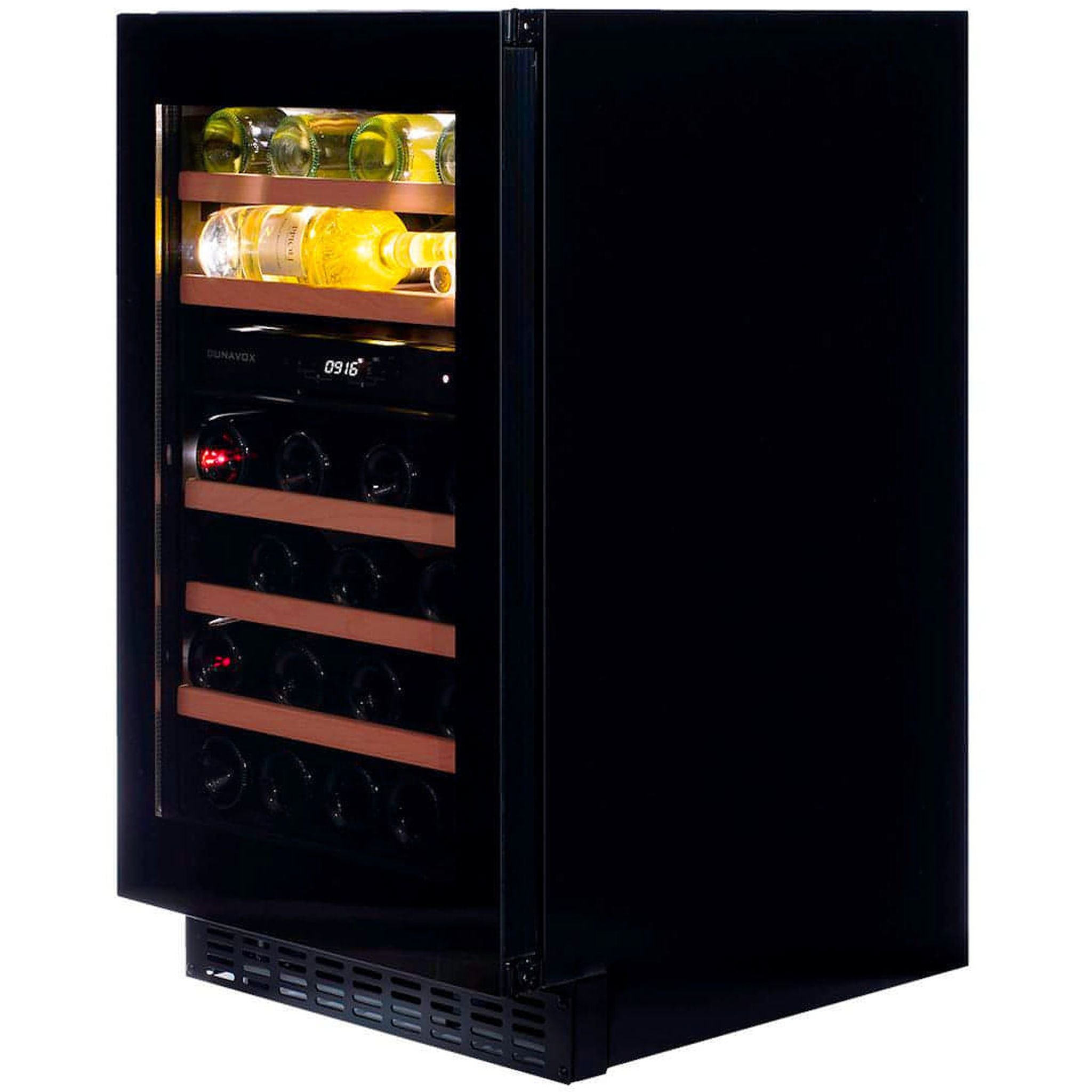 Dunavox Flow-38.TO - 500mm Dual Zone - 38 Bottle - Built In Undercounter Wine Fridge - DAUF-38.100DB.TO 88cm height