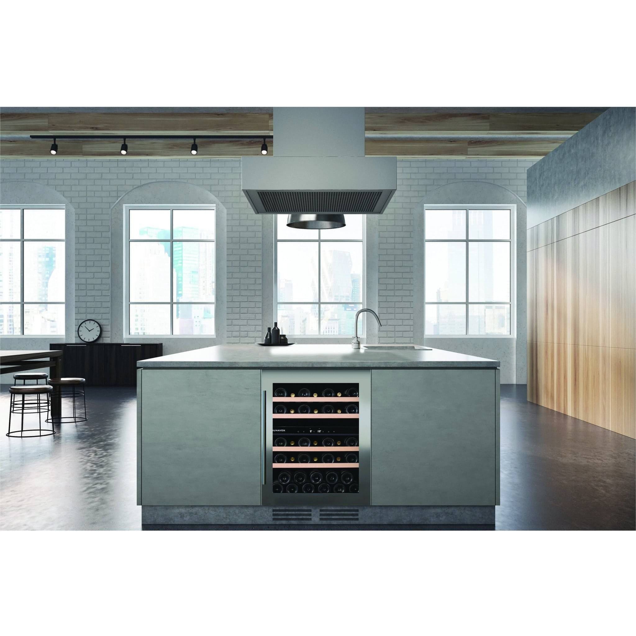 Dunavox FLOW-39 - 600mm Dual Zone - 39 Bottle - Built In Undercounter Wine Fridge - DAUF-39.121DSS