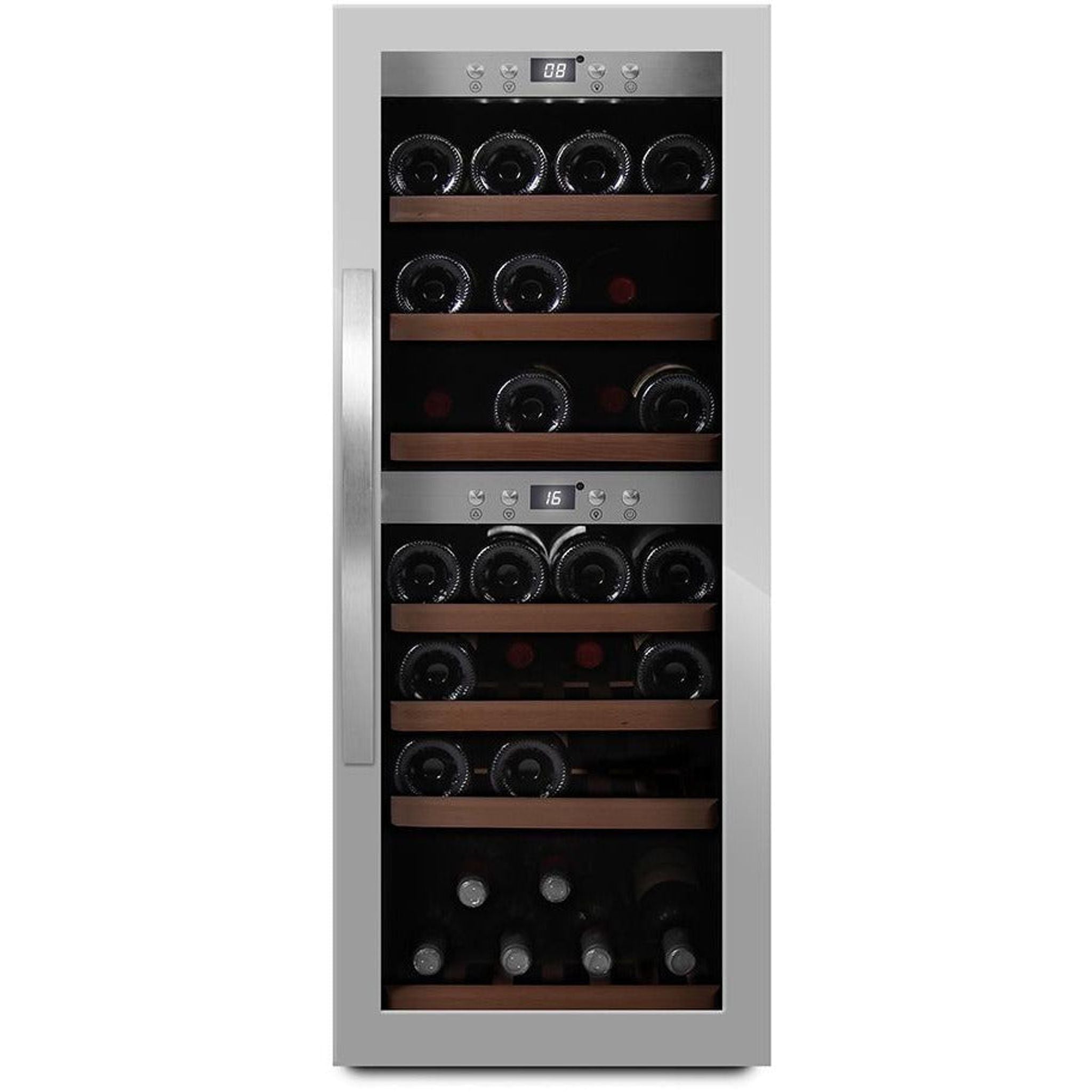 mQuvée - Wine Expert 38 Dual Zone Freestanding Wine Cooler - Stainless Steel