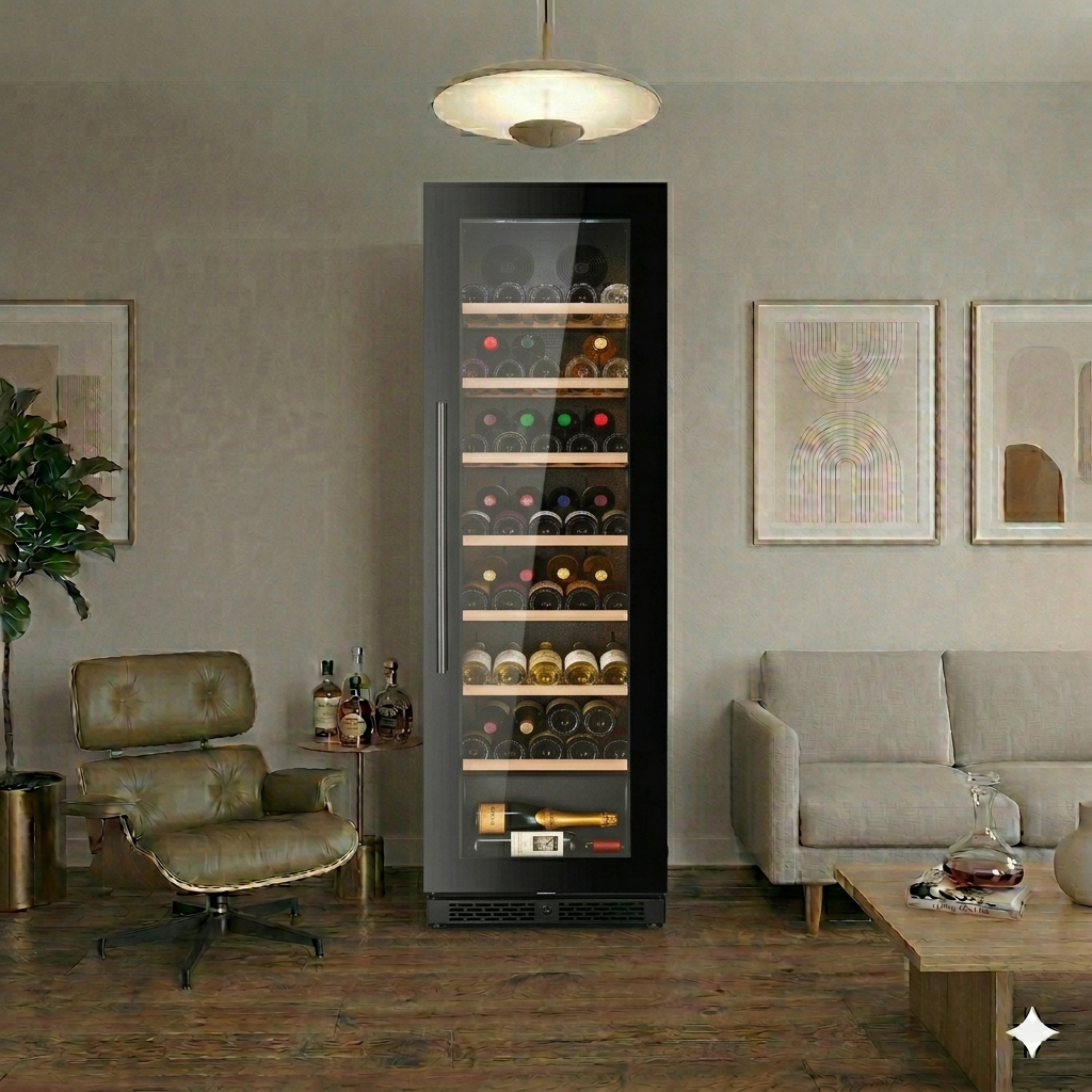 ClimaVin -  Noir122 - Single Zone Shallow Wine Fridge - Built in or Freestanding