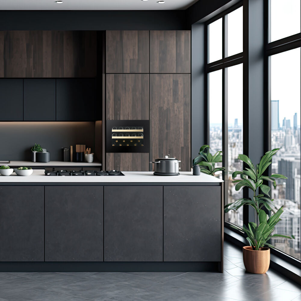 Dunavox Noble-19.TO - 19 Bottle - Handleless Integrated Wine Cooler - DVN-19.50B.TO