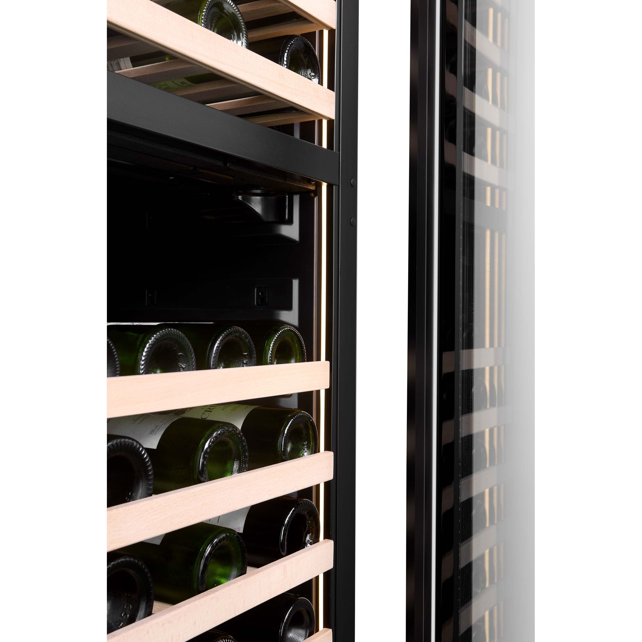 CELLA - 101 bottle Dual Zone Wine cooler - 57cm Shallow Depth - FWS93D-BLACK