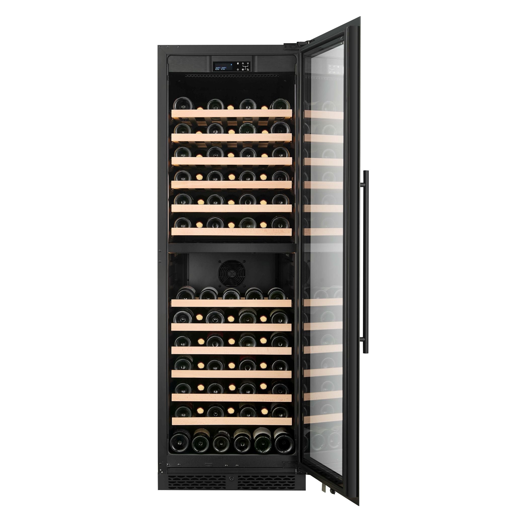 CELLA - 101 bottle Dual Zone Wine cooler - 57cm Shallow Depth - FWS93D-BLACK