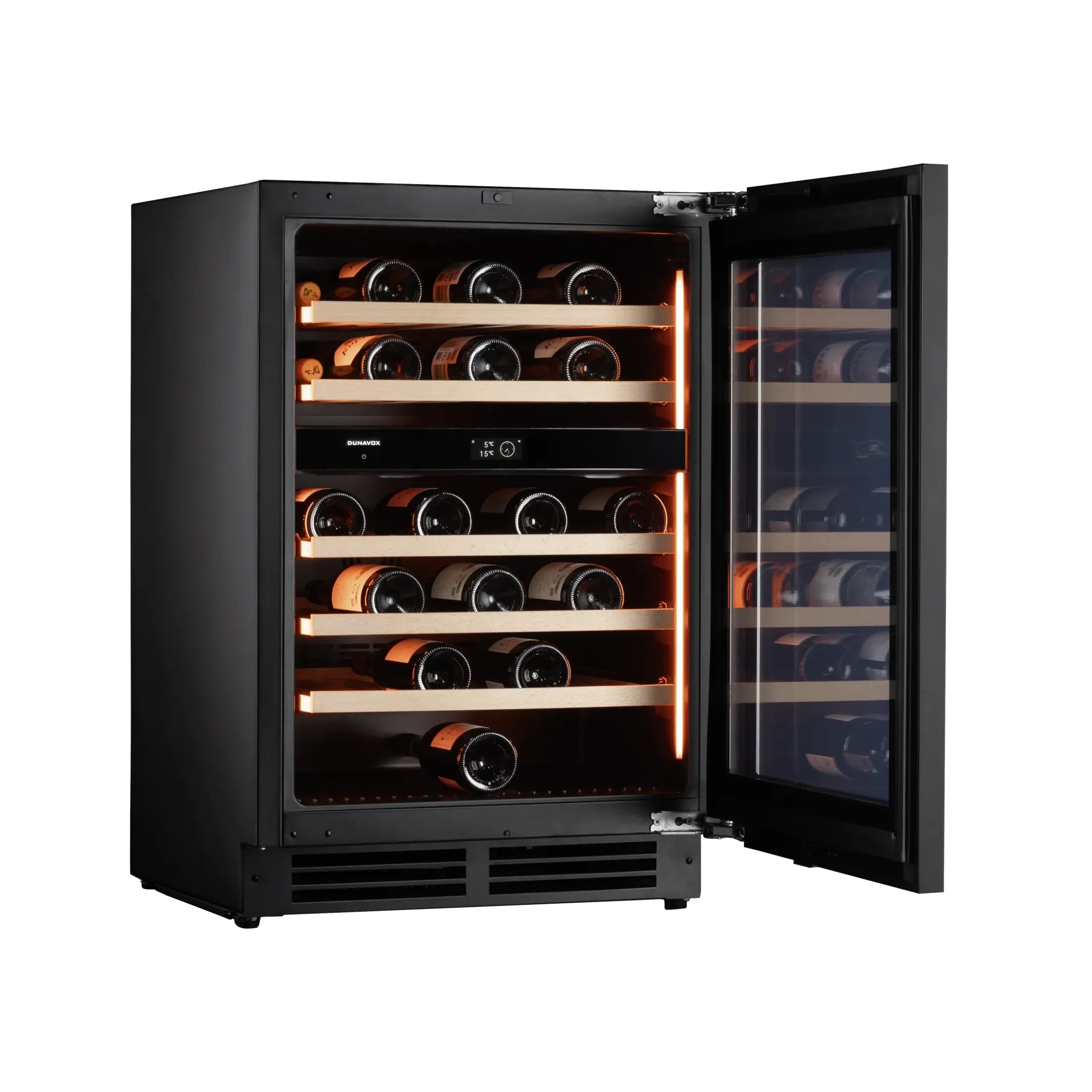 Dunavox FLOW-41 - 600mm Dual Zone - 41 Bottle - Built In Wine Cooler - DAUF-41.146DBH 88cm height