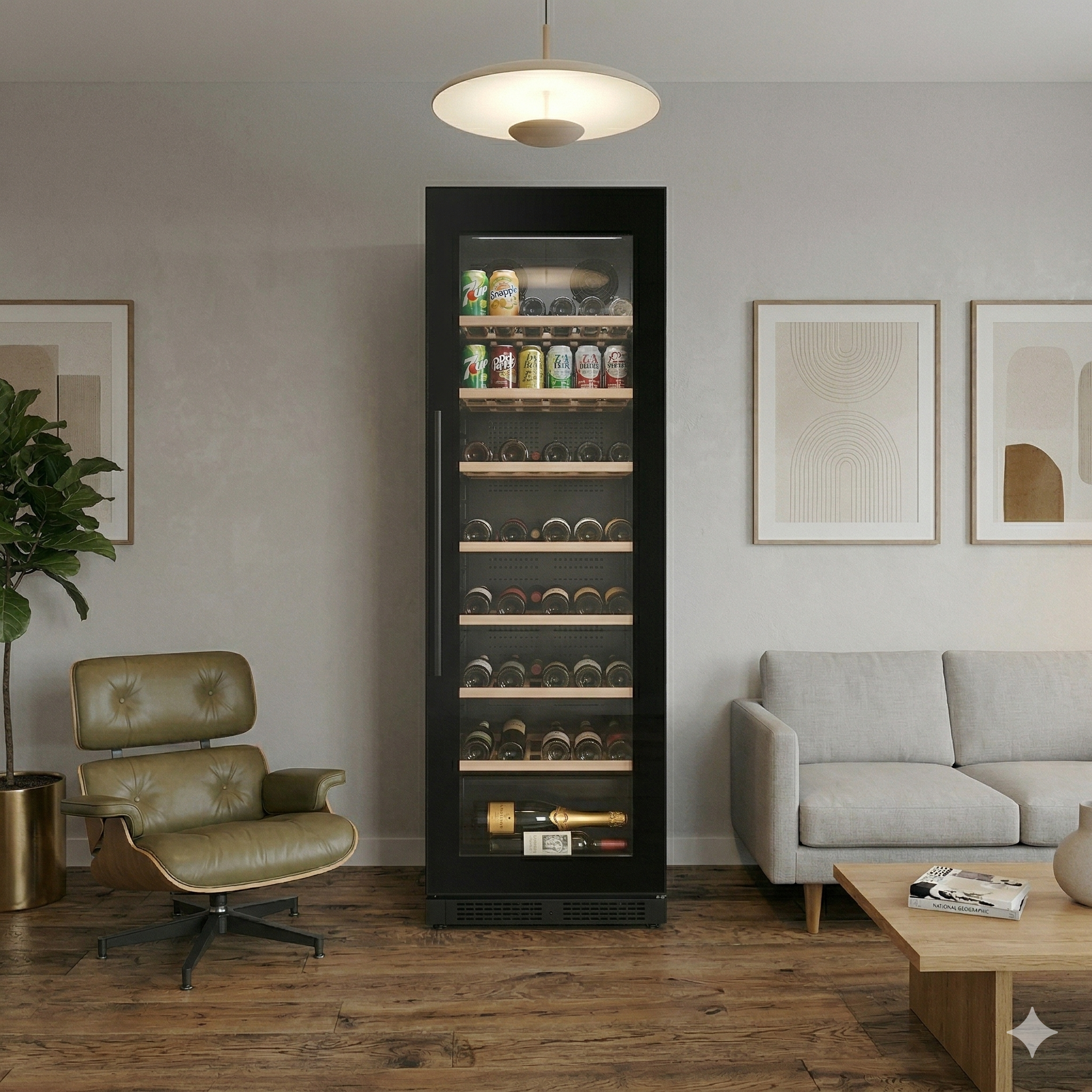 ClimaVin -  Noir122 - Single Zone Shallow Wine Fridge - Built in or Freestanding