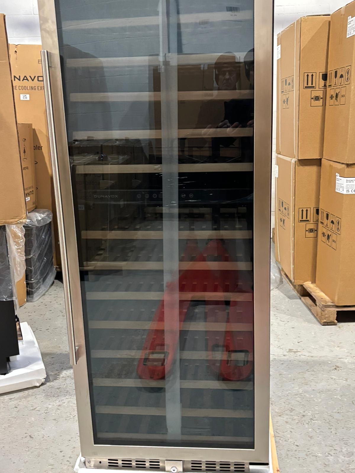 GRADED - Dunavox DX-181.490SDSK -  Dual Zone 181 Bottle - Built In / Freestanding Wine Cooler - Stainless