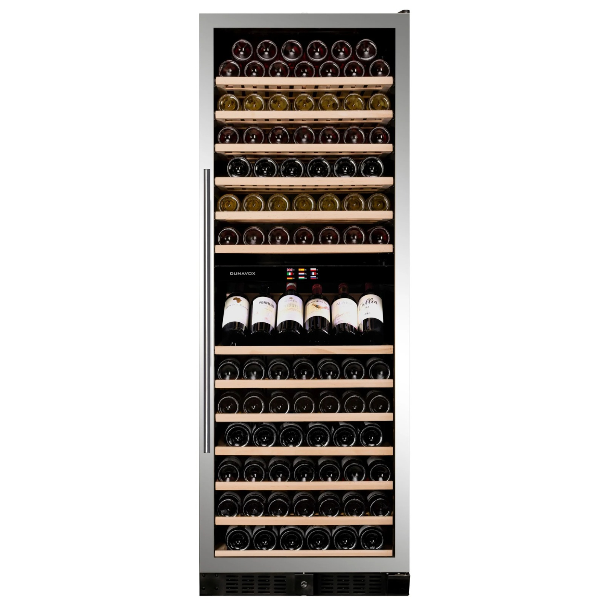Dunavox GRANDE-181 - 181 Bottle Tall Wine Cooler - Built In/Freestanding - 655mm Width - Dual Zone - DX-181.490SDSK