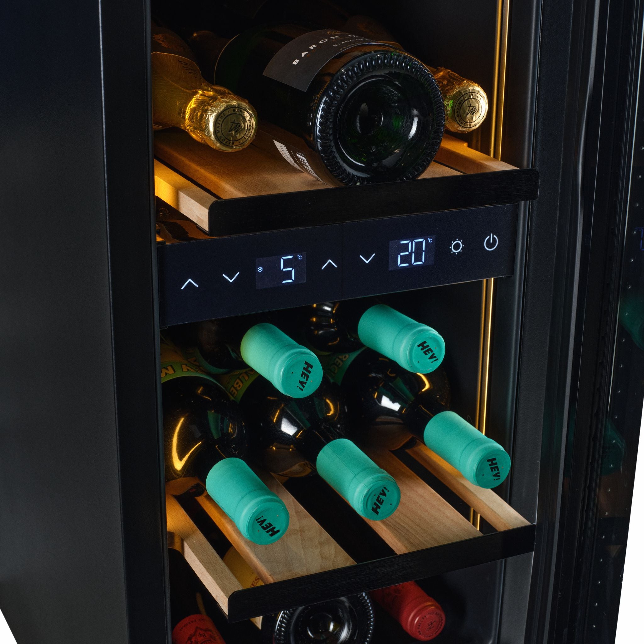 CELLA - 30cm - Handleless Undercounter Wine Cooler - Dual zone - W18B-TO