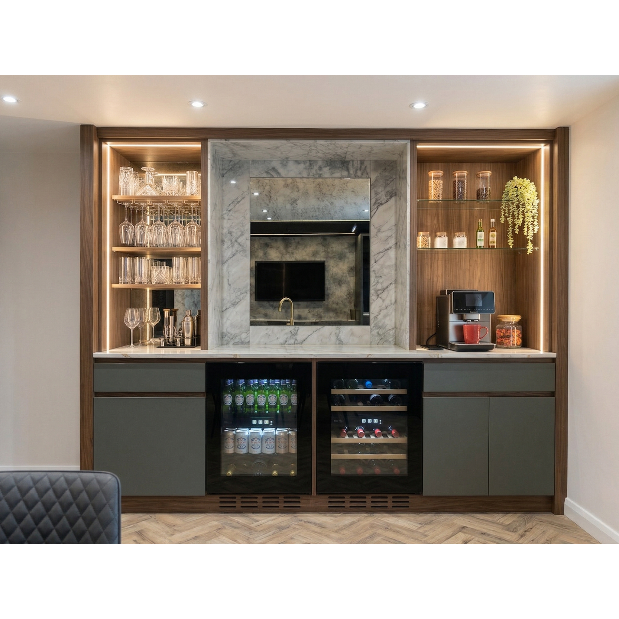 CELLA - 600mm Handleless - Undercounter Wine Cooler - Dual Zone - W34B-TO