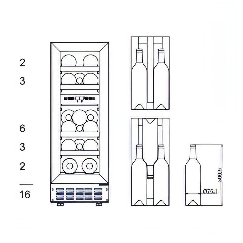 mQuvée - 300mm - Undercounter Wine Fridge - WineCave 700 30D Anthracite Black