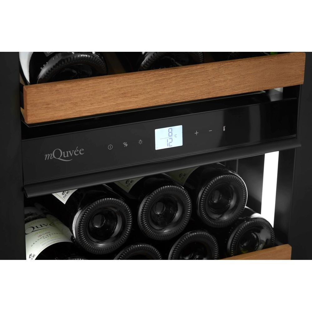 mQuvée Edge 45D Anthracite Black - 87 Bottles - Tall Wine Fridge - Push-Pull