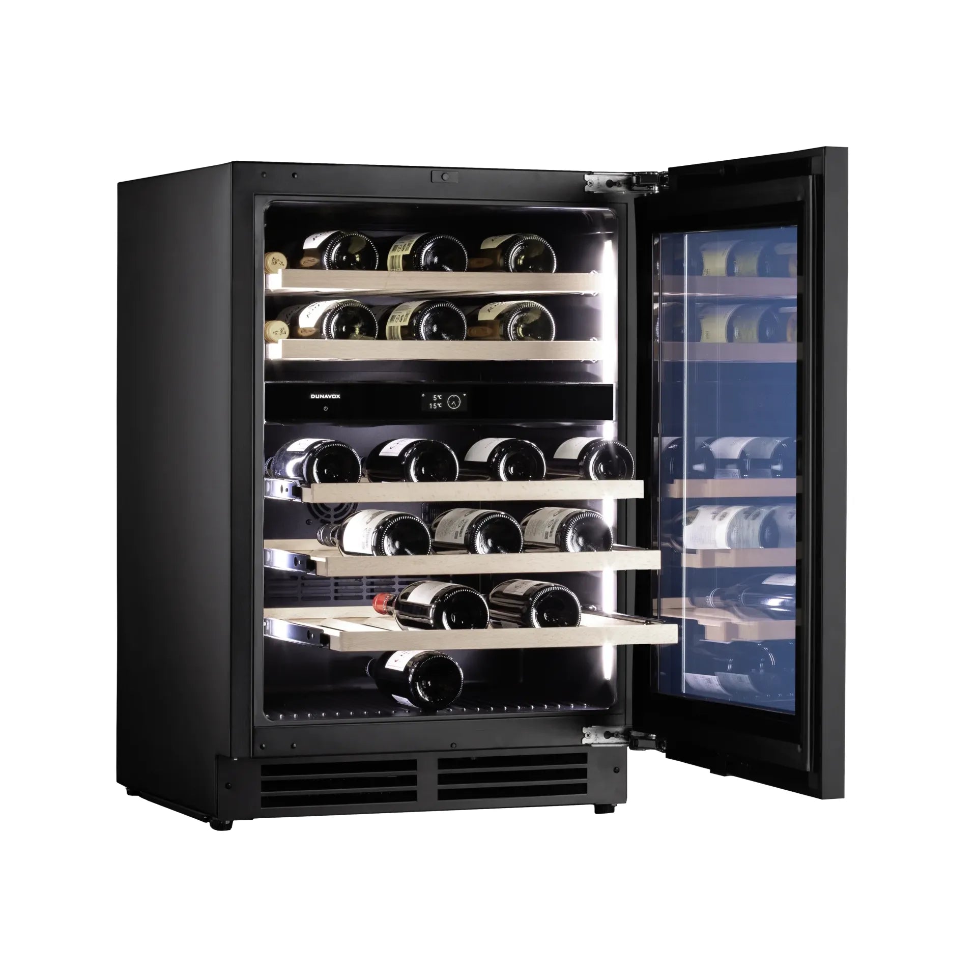 Dunavox FLOW-41 - 600mm Dual Zone - 41 Bottle - Built In Wine Cooler - DAUF-41.146DBH 88cm height