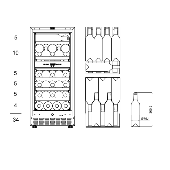 mQuvée - 400mm - Undercounter Wine Fridge - WineCave 780 40D Panel Ready